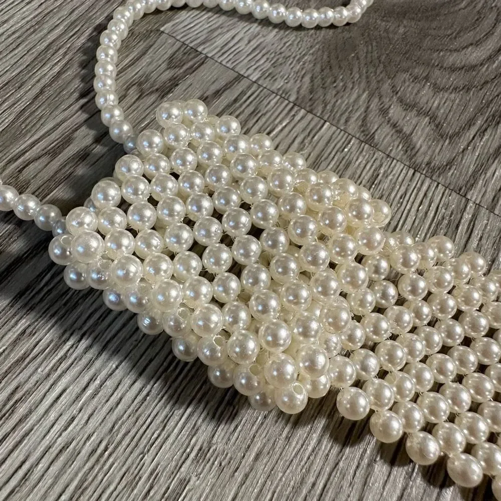 NWOT Faux Pearl Tie Necklace OS‎